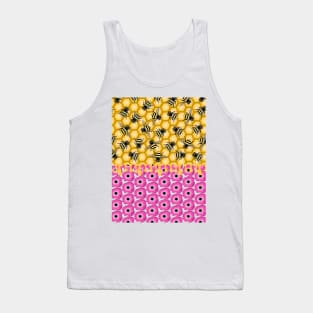 Honey Bees And Honeycombs With Anemone Flowers Tank Top